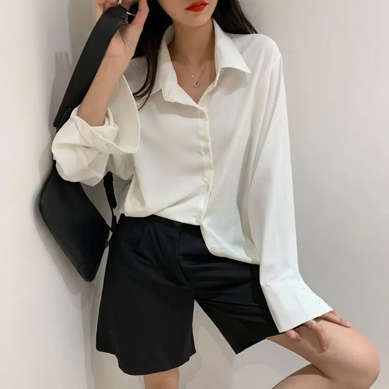 

Zaily 2021 Summer Women Fashion Long Sleeve Chiffon Office Lady Shirts Regular Single Breasted Female Tops Female Shirt