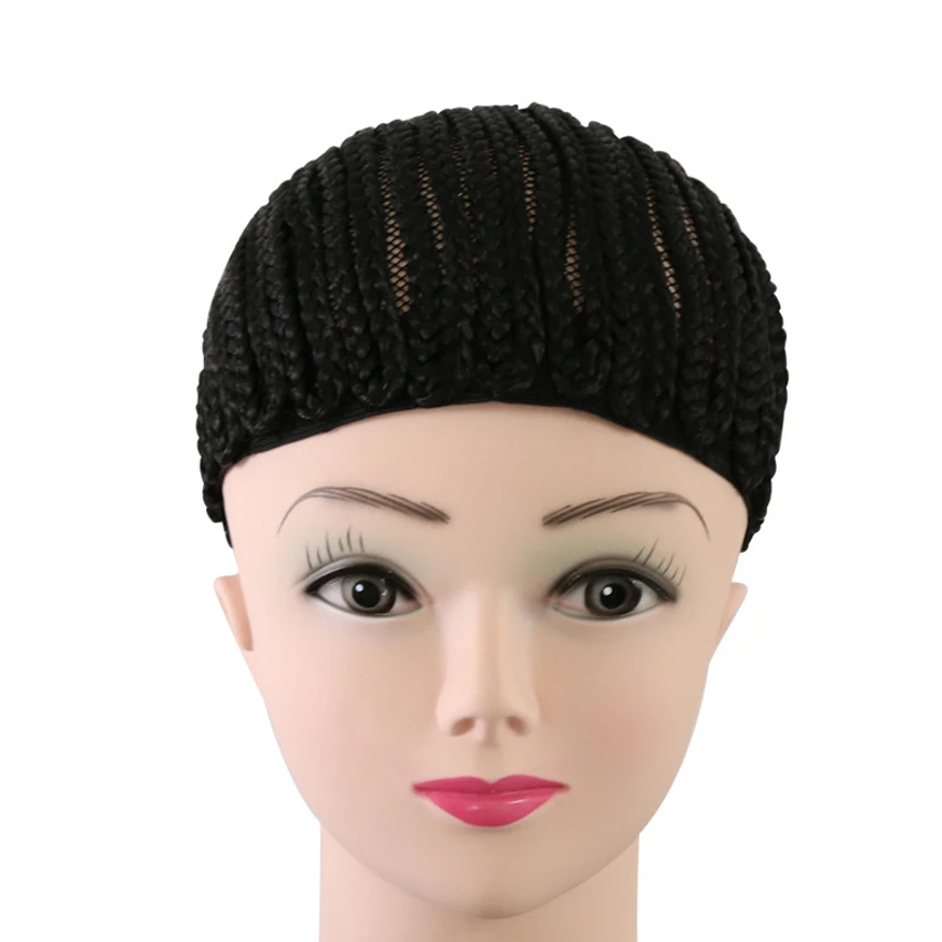 Парик черного цвета на всю голову 3 размера Плетеный парик высокое качество