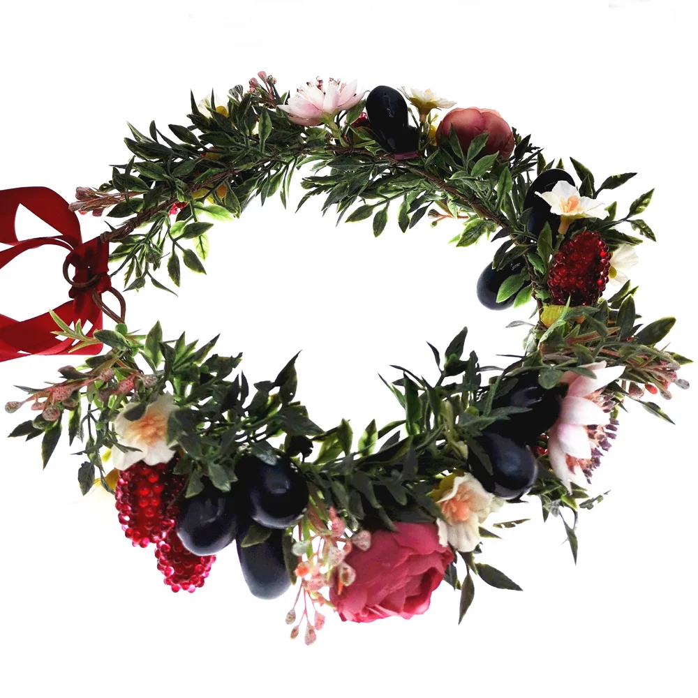 Fruits Flowers Crown Festival Headband Women Hair Accessories Headdress Bridesmaid Girl Floral Garland Wedding Floral Headwear
Fruits Flowers Crown Festival Headband Women Hair Accessories Headdress Bridesmaid Girl Floral Garland Wedding Floral Headwear