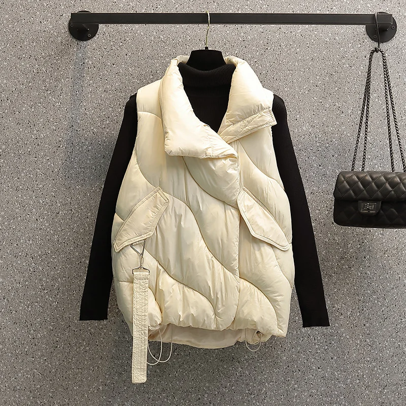New Winter Warm high collar Vest Coat Women's Mid-length Cotton Padded Women Coat Fashion Loose Wild Women's Sleeveless Jacket
New Winter Warm high collar Vest Coat Women's Mid-length Cotton Padded Women Coat Fashion Loose Wild Women's Sleeveless Jacket