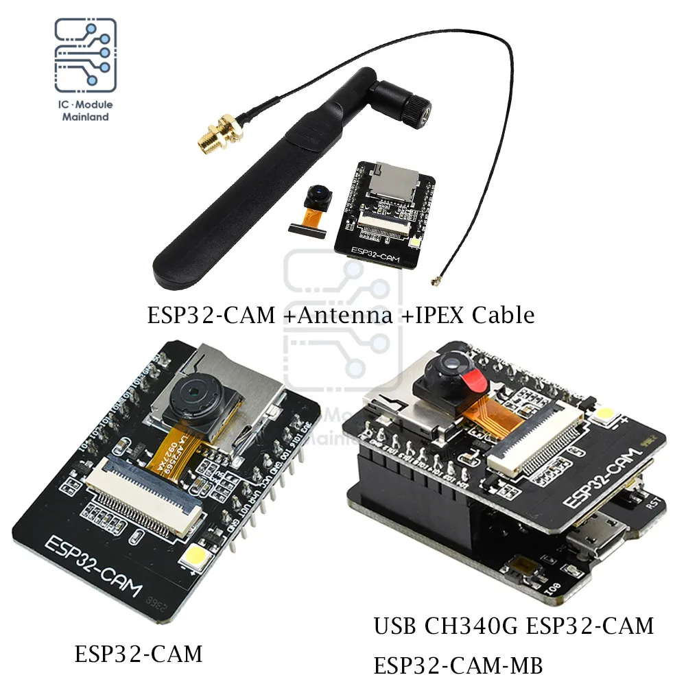 ESP32-CAM Micro USB CH340G ESP32-CAM-MB WiFi Bluetooth Module with OV2640 Camera + IPEX Antenna For Smart Home IOT Development
ESP32-CAM Micro USB CH340G ESP32-CAM-MB WiFi Bluetooth Module with OV2640 Camera + IPEX Antenna For Smart Home IOT Development