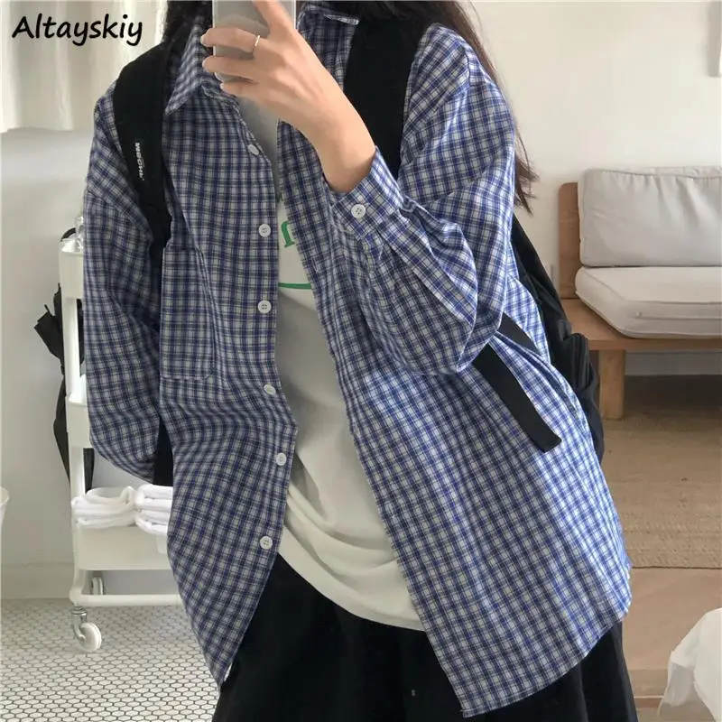 Plaid Shirts Women Spring Autumn Loose BF Harajuku Unisex Chic Fashion Vintage All-match Leisure Retro Casual Retro Ulzzang New
Plaid Shirts Women Spring Autumn Loose BF Harajuku Unisex Chic Fashion Vintage All-match Leisure Retro Casual Retro Ulzzang New