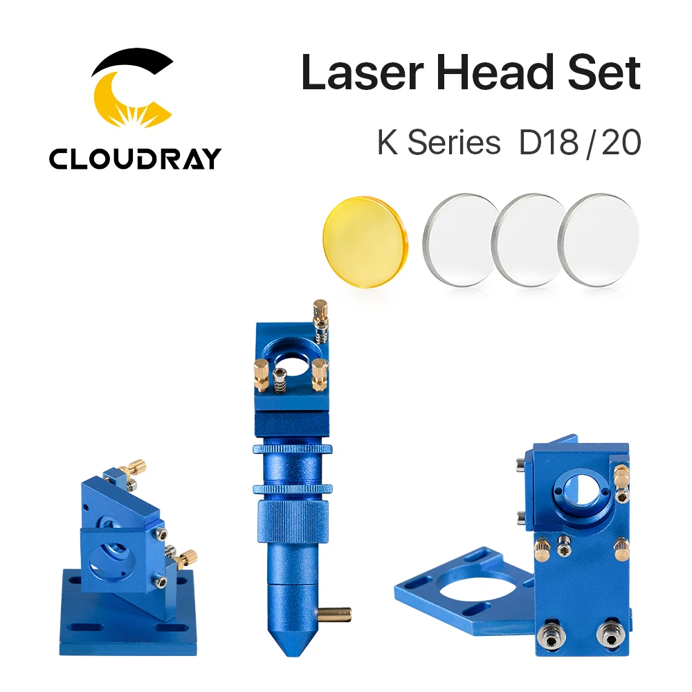 

Cloudray K Series Blue Golden CO2 Laser Head Set with Lens Mirror for 2030 4060 K40 Laser Engraving Cutting Machine