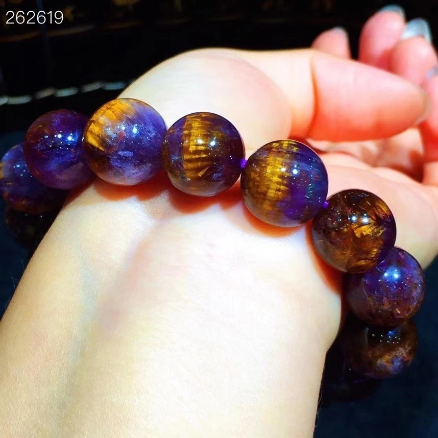 Natural Cacoxenite Auralite 23 Purple Rutilated Quartz Bracelet Clear Round Beads Bangle Women Men 13.7mm AAAAAA
Natural Cacoxenite Auralite 23 Purple Rutilated Quartz Bracelet Clear Round Beads Bangle Women Men 13.7mm AAAAAA
