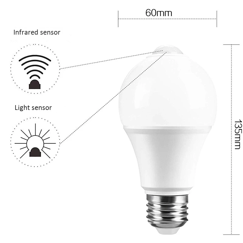 12W Motion Sensor Light Bulb,Outdoor/Indoor Movement Activated Security LED Bulb,1000LM,E26/B22,3500K Warm White
12W Motion Sensor Light Bulb,Outdoor/Indoor Movement Activated Security LED Bulb,1000LM,E26/B22,3500K Warm White