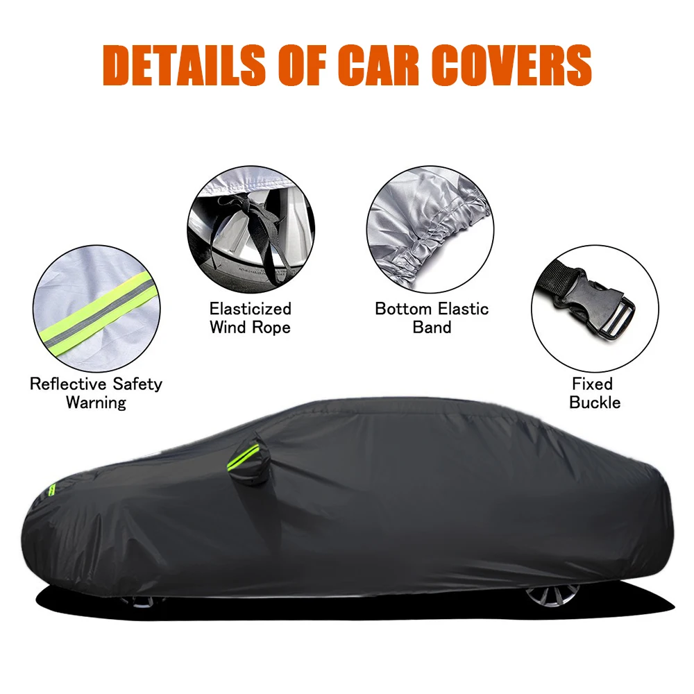 Universal Car Cover Full Covers with Reflective Strip Sunscreen Protection Dustproof Waterproof Cover for 4X4/SUV Business Car
Universal Car Cover Full Covers with Reflective Strip Sunscreen Protection Dustproof Waterproof Cover for 4X4/SUV Business Car