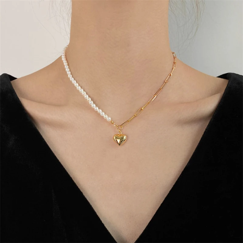Natural Pearl Necklace 925 Silver Heart Jewelry Minimalism Pendants Chocker Kolye Vintage Collier Bijoux Femme Women Necklace
Natural Pearl Necklace 925 Silver Heart Jewelry Minimalism Pendants Chocker Kolye Vintage Collier Bijoux Femme Women Necklace