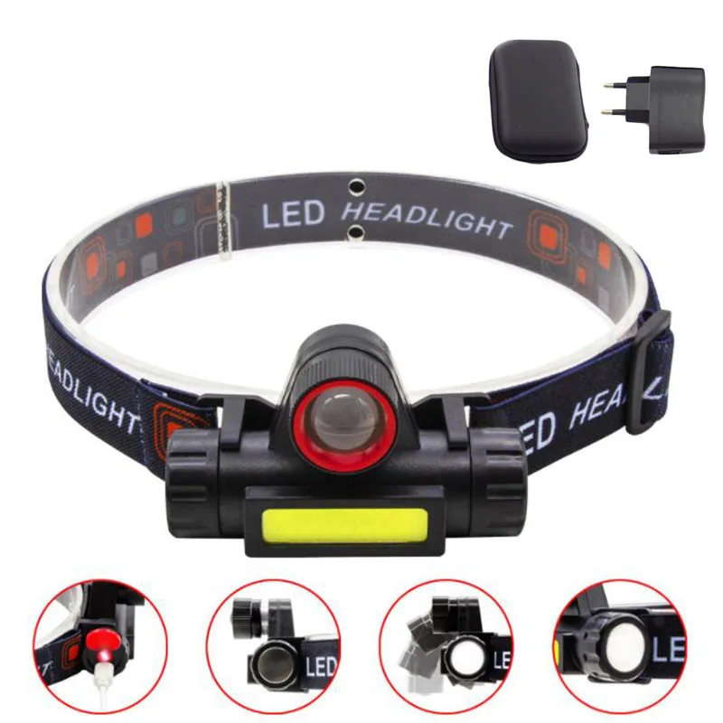 USB Mini zoom LED Headlamp head frontal Flashlight Lantern XPE COB Outdoor Camping Headlight USB Rechargeable night Lighting
USB Mini zoom LED Headlamp head frontal Flashlight Lantern XPE COB Outdoor Camping Headlight USB Rechargeable night Lighting