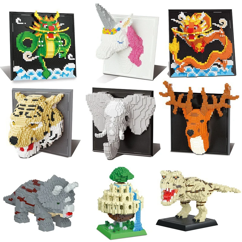 Creative Deer Tiger Elephant Dragon Beast Dinosaur Mural DIY Assembled Micro Building Block Wall Art Painting Decor Toys Gift
Creative Deer Tiger Elephant Dragon Beast Dinosaur Mural DIY Assembled Micro Building Block Wall Art Painting Decor Toys Gift