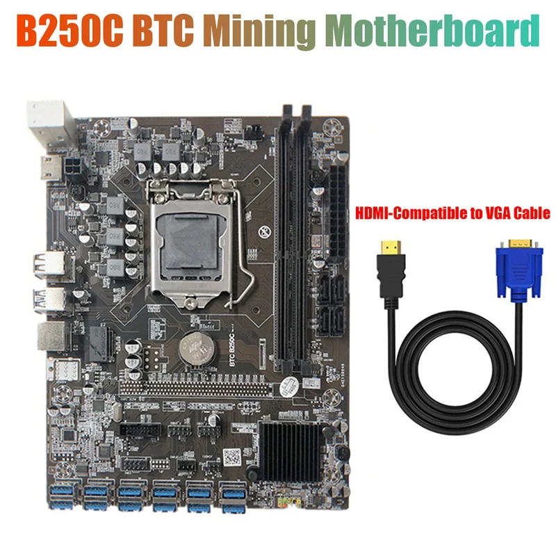 Материнская плата для майнинга B250C с HDMI-совместимым кабелем VGA 12 PCIE к USB3.0 слот GPU LGA1151 поддержка DDR4 RAM для BTC
Материнская плата для майнинга B250C с HDMI-совместимым кабелем VGA 12 PCIE к USB3.0 слот GPU LGA1151 поддержка DDR4 RAM для BTC