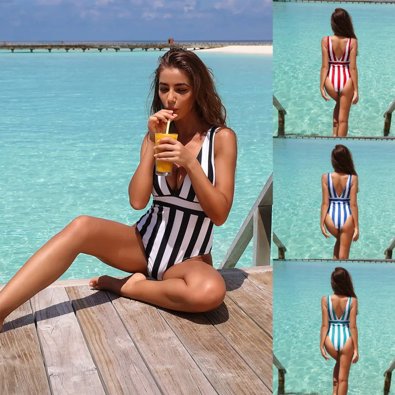 Summer New Pop sexy swimsuit striped print chest deep V one-piece swimsuit sexy ladies stripes bikini vacation swimsuit
Summer New Pop sexy swimsuit striped print chest deep V one-piece swimsuit sexy ladies stripes bikini vacation swimsuit