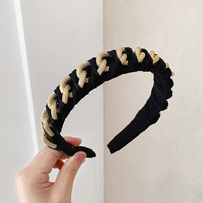 Korean Women Girls Faux Leather Wide Headband Punk Metal Chains Embellished Hair Hoop Twist Knotted Center Party Crown
Korean Women Girls Faux Leather Wide Headband Punk Metal Chains Embellished Hair Hoop Twist Knotted Center Party Crown