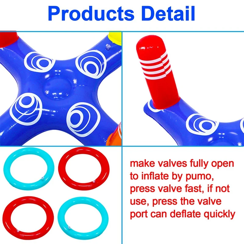 Inflatable Pool Ring Toss Game Toys Floating with 4 Rings for Multiplayer Pool Game Family Pool Toys Beach Floats Party
Inflatable Pool Ring Toss Game Toys Floating with 4 Rings for Multiplayer Pool Game Family Pool Toys Beach Floats Party