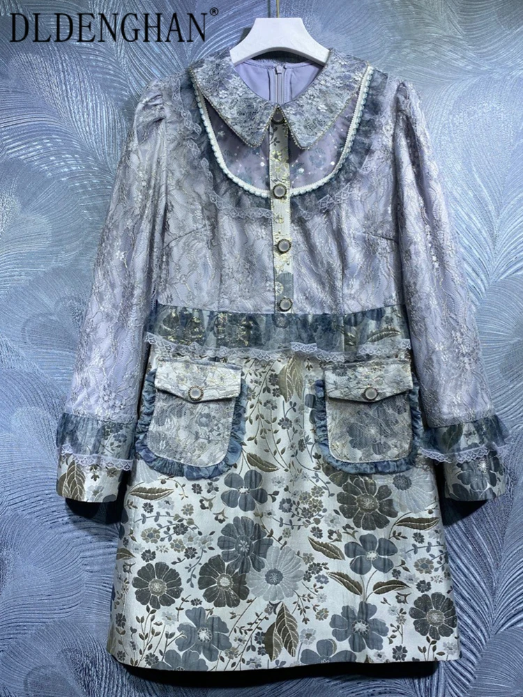 DLDENGHAN Fashion Designer Jacquard Dress Women Crystal Turn-down Collar Long Sleeves Vintage Mini Dresses
DLDENGHAN Fashion Designer Jacquard Dress Women Crystal Turn-down Collar Long Sleeves Vintage Mini Dresses