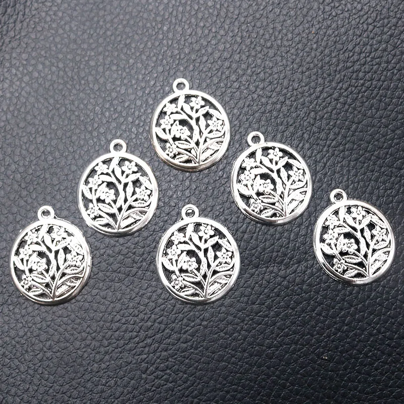12pcs/lot Silver Plated Flower Round Tag Charm Metal Pendants DIY Necklaces Bracelets Jewelry Handicraft Accessories 27*23mm
12pcs/lot Silver Plated Flower Round Tag Charm Metal Pendants DIY Necklaces Bracelets Jewelry Handicraft Accessories 27*23mm