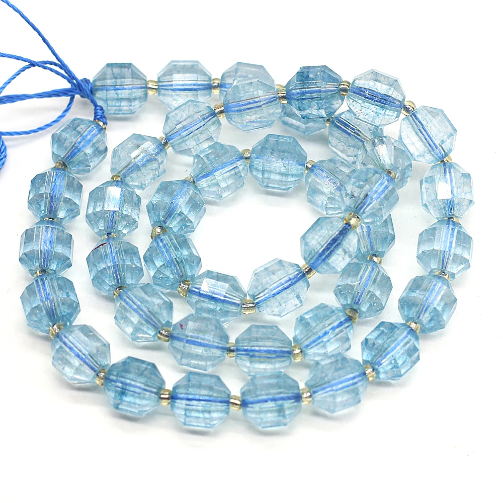 

8mm New Natural Topaz Stone Women Men Beaded Exquisite Olive Shape Faceted Energy Column Beads For DIY Jewelry Making Bracelet