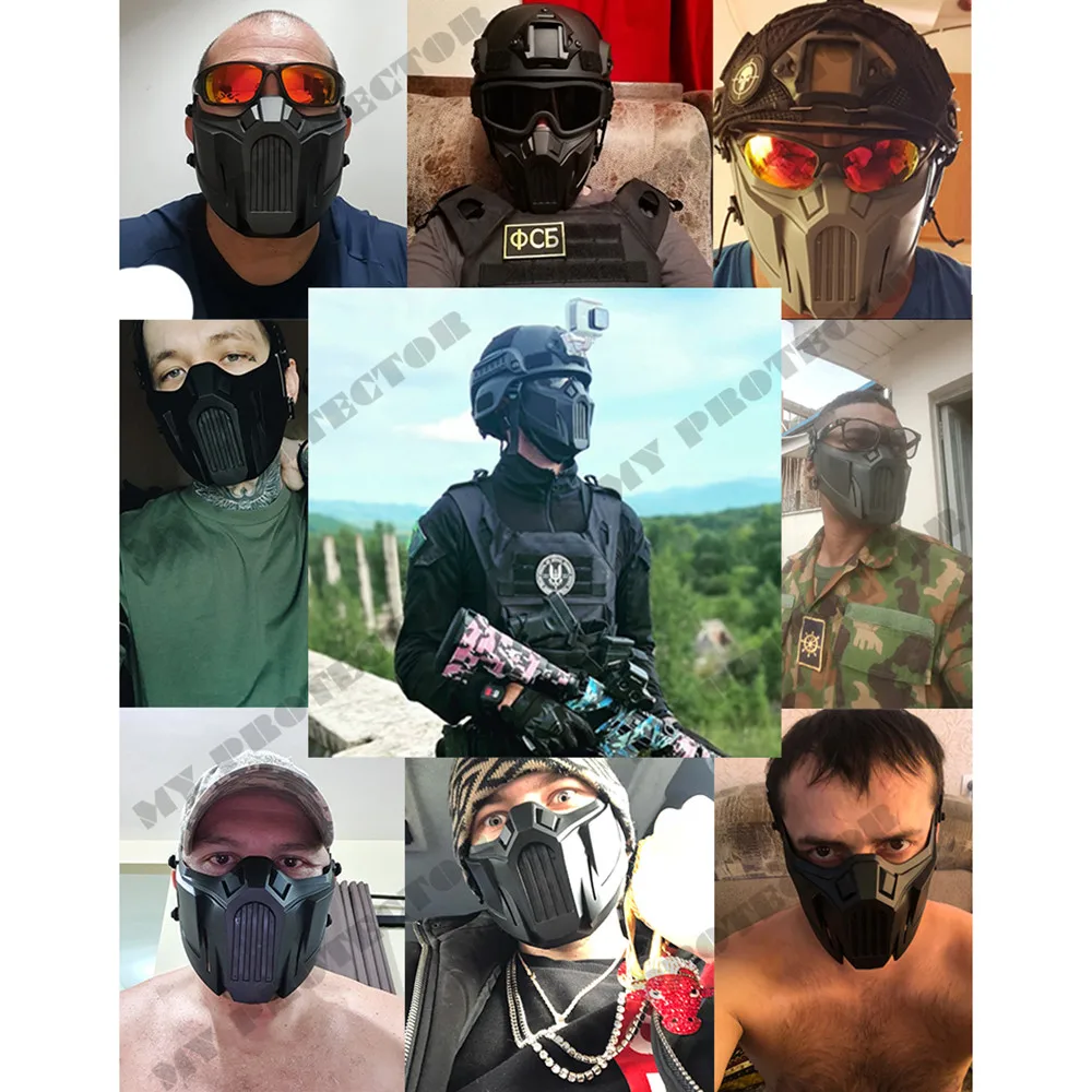 Half Shooting Face Paintball Mask Tactical Protection Protective Airsoft Outdoor Mouth Warrior Mask Hunting Mask Equipment Iron
Half Shooting Face Paintball Mask Tactical Protection Protective Airsoft Outdoor Mouth Warrior Mask Hunting Mask Equipment Iron
