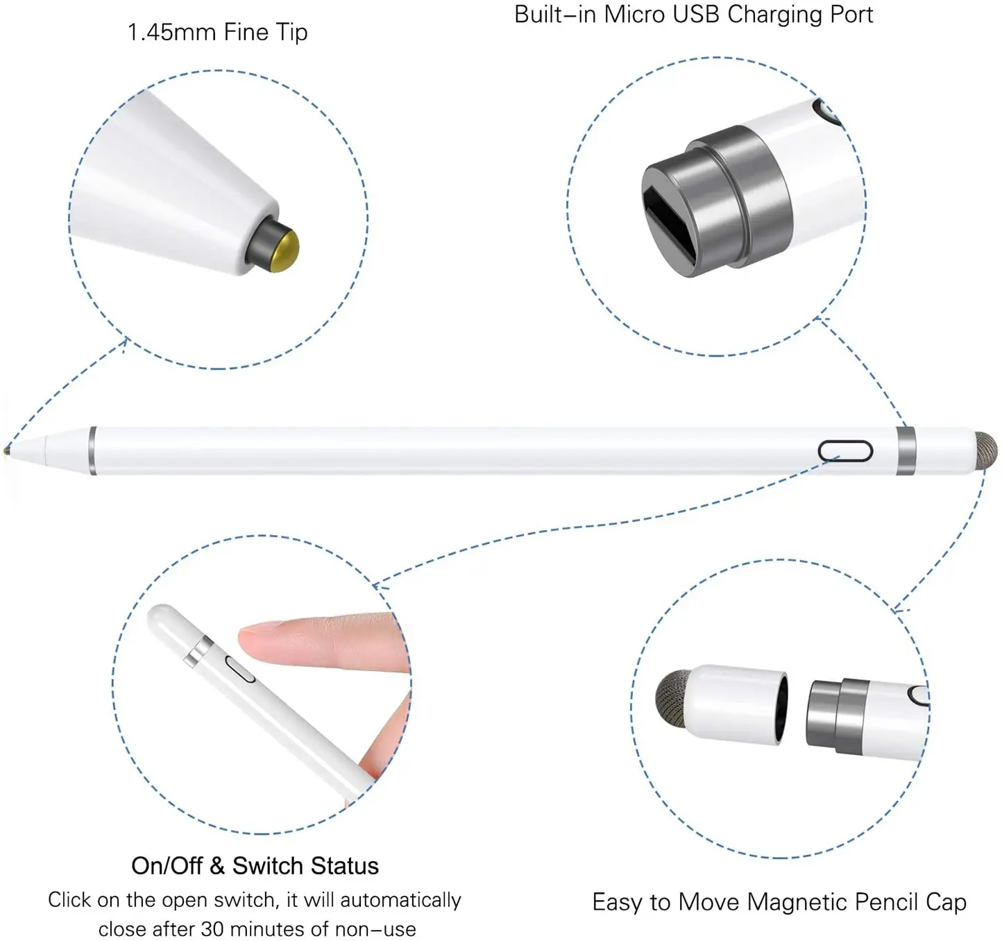 Active Stylus Pen Compatible for iOS&Android Touch Screens, Pencil for with Dual Touch Function,Rechargeable Stylus
Active Stylus Pen Compatible for iOS&Android Touch Screens, Pencil for with Dual Touch Function,Rechargeable Stylus