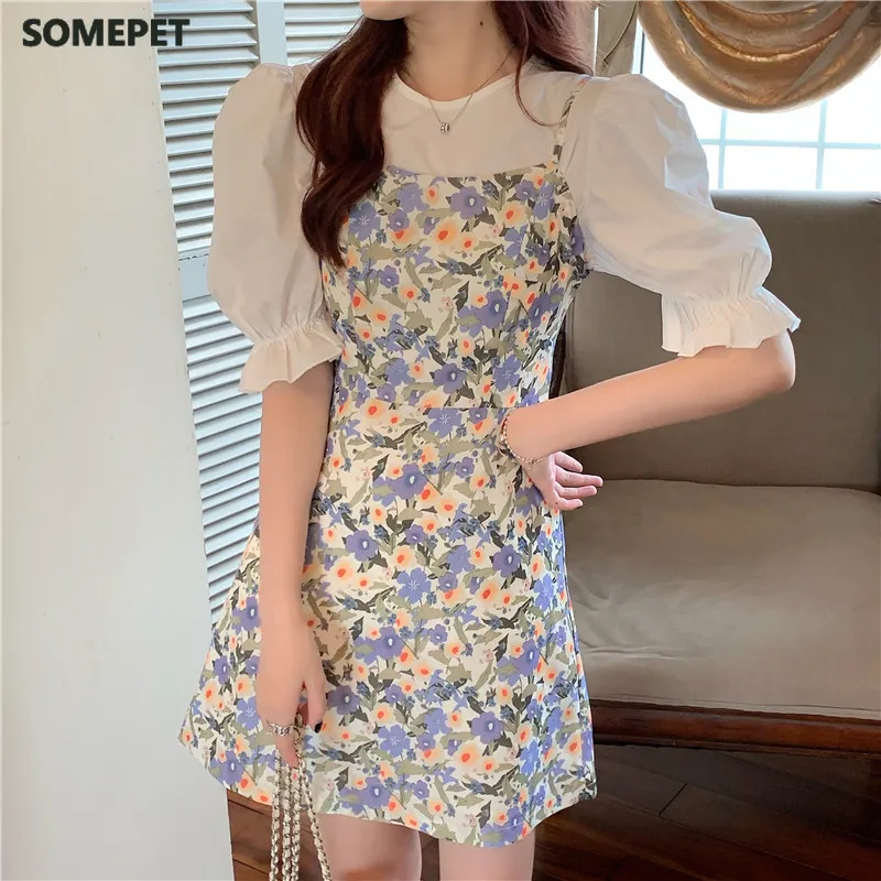 Two 2 Piece Set Women Elegant Outfits Summer O-neck Short Sleeve White Blouses and High Waist Spaghetti Strap Mini Dress
Two 2 Piece Set Women Elegant Outfits Summer O-neck Short Sleeve White Blouses and High Waist Spaghetti Strap Mini Dress
