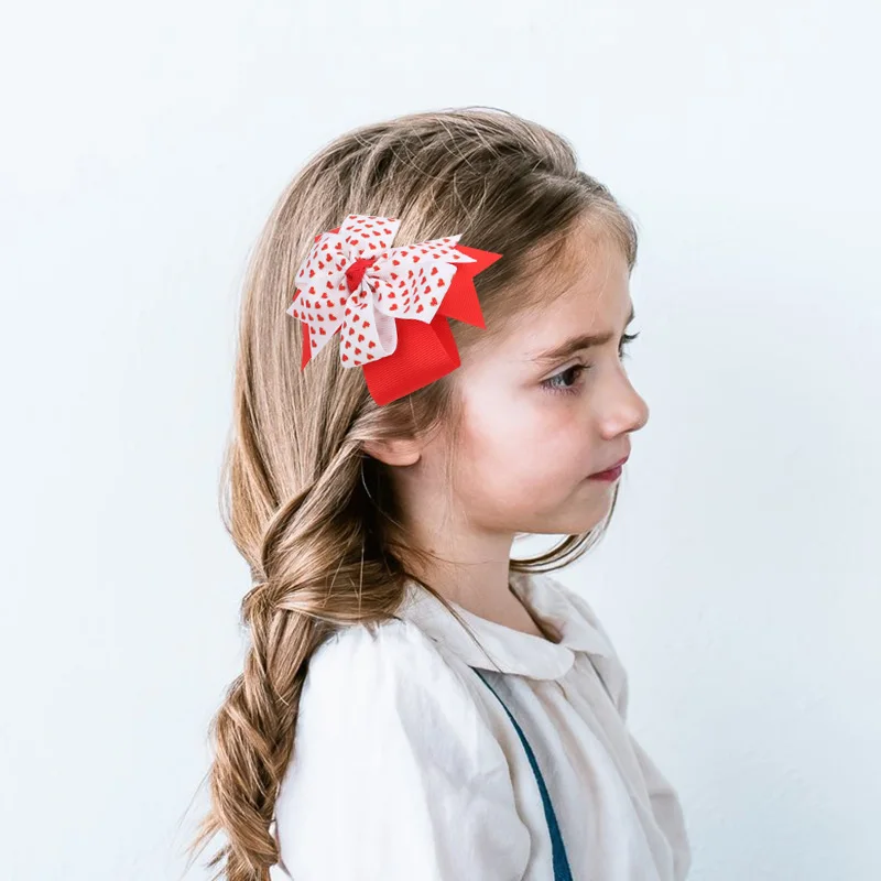 IBOWS Valentine's Day Hair Bows with Clip for Girls Heart Print Ribbon Hairpins Boutique Hair Clips Children Hair Accessories
IBOWS Valentine's Day Hair Bows with Clip for Girls Heart Print Ribbon Hairpins Boutique Hair Clips Children Hair Accessories