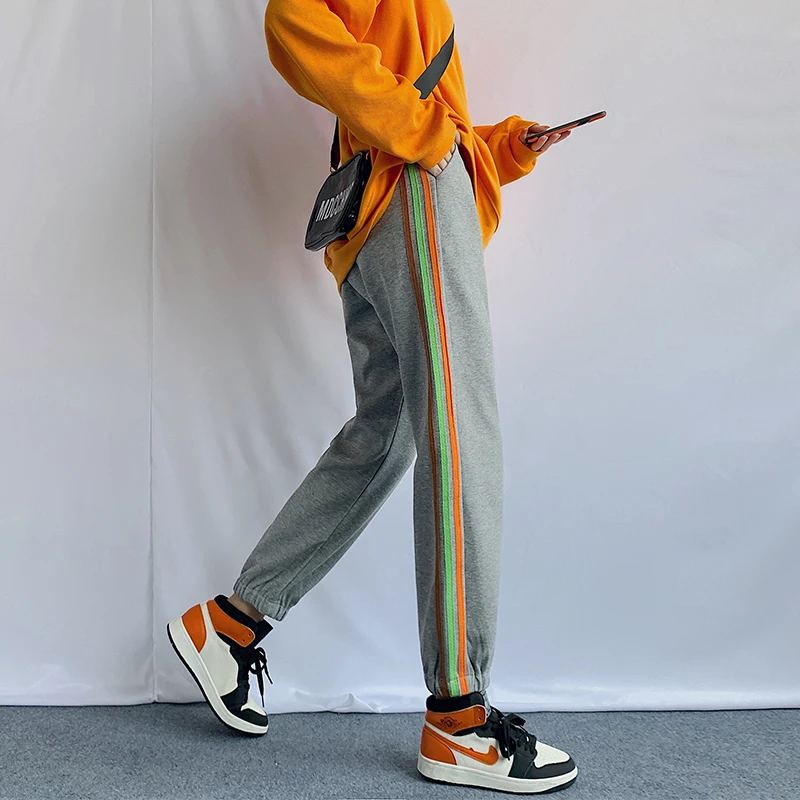 Female Colorful Stripe Sports Leisure Ankle-Length Pants Spring and Autumn Thin Loose Regular Trousers Harajuku Korean Pants
Female Colorful Stripe Sports Leisure Ankle-Length Pants Spring and Autumn Thin Loose Regular Trousers Harajuku Korean Pants