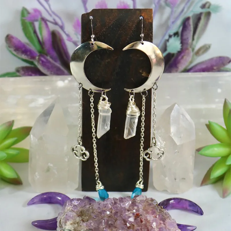 Серьги Zeus's Gem Moon/загадочные украшения/Подвесные серьги 
Серьги Zeus's Gem Moon/загадочные украшения/Подвесные серьги