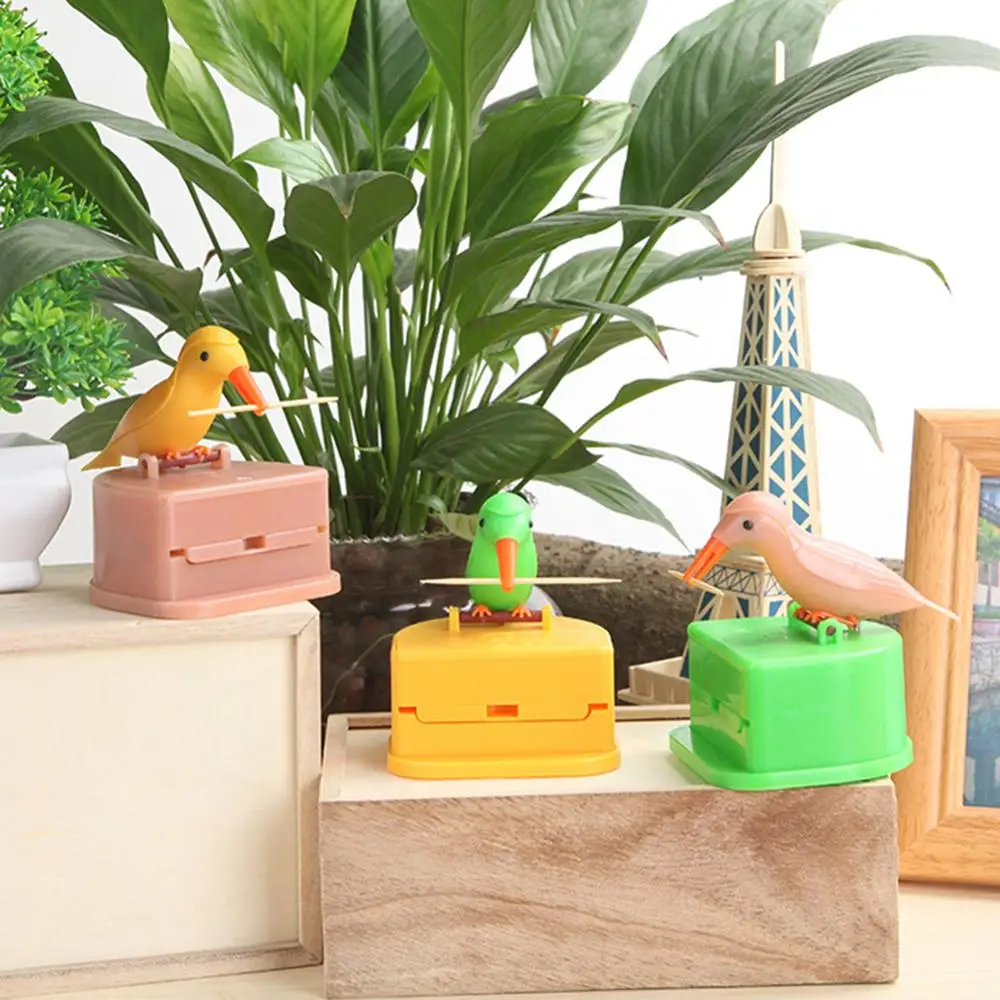 Small Bird Toothpick Container Automatic Toothpick Dispenser Toothpick Holder Storage Box Desk Decoration Kitchen Accessories
Small Bird Toothpick Container Automatic Toothpick Dispenser Toothpick Holder Storage Box Desk Decoration Kitchen Accessories