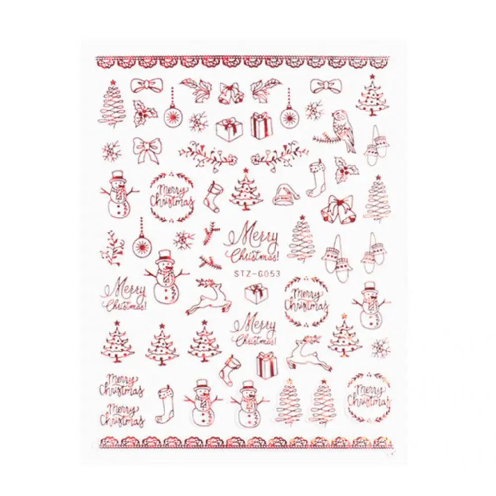 Creative Lovely Christmas 2D Nail Art Sticker Fashion Nail Decal Elk Snowflake Snowman for Party
Creative Lovely Christmas 2D Nail Art Sticker Fashion Nail Decal Elk Snowflake Snowman for Party
