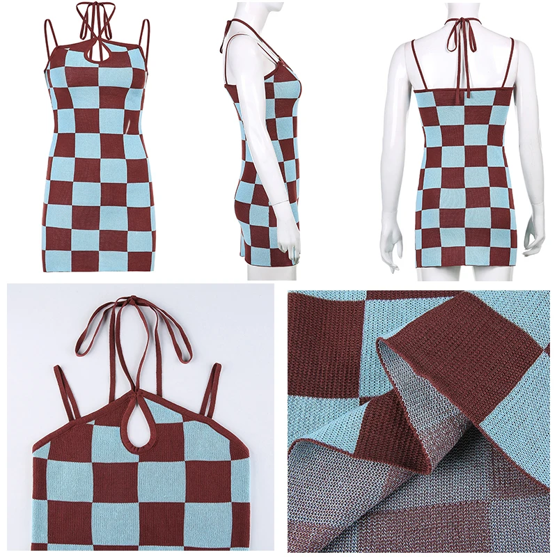 Rapcopter Plaid Vintage Mini Dress y2k Fashion Knitwear Dress Cut Out Tie Up Cute Halter Sundress Women 2021 Summer Dress Body
Rapcopter Plaid Vintage Mini Dress y2k Fashion Knitwear Dress Cut Out Tie Up Cute Halter Sundress Women 2021 Summer Dress Body