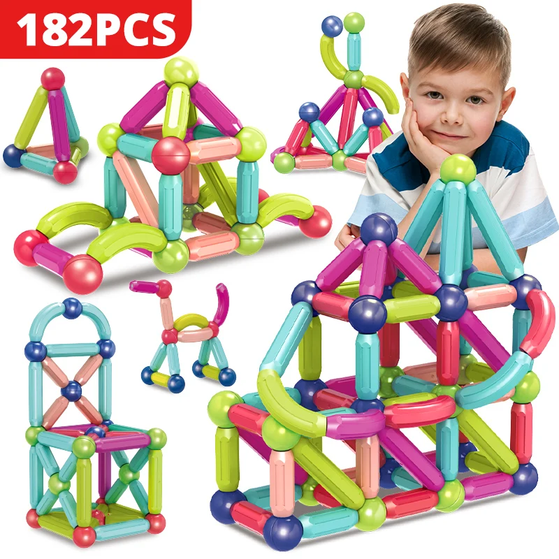 22-182PCS Magnetic Stick Construction Set Designer Building Blocks Magnets Balls Rod Constructor Bricks Toys for Children Gifts
22-182PCS Magnetic Stick Construction Set Designer Building Blocks Magnets Balls Rod Constructor Bricks Toys for Children Gifts