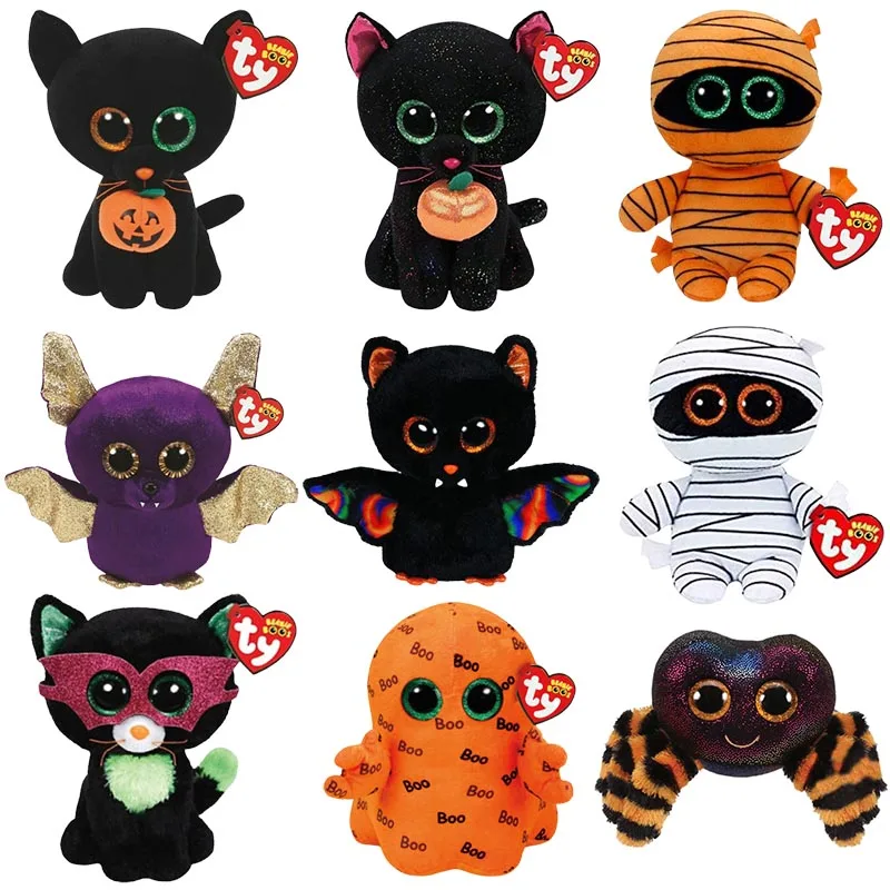 15cm Ty Big Glitter Eyes Halloween Beanies Series Plush Stuffed Animal Collectible Spider Bat Doll Toy Halloween Birthday Gift
15cm Ty Big Glitter Eyes Halloween Beanies Series Plush Stuffed Animal Collectible Spider Bat Doll Toy Halloween Birthday Gift