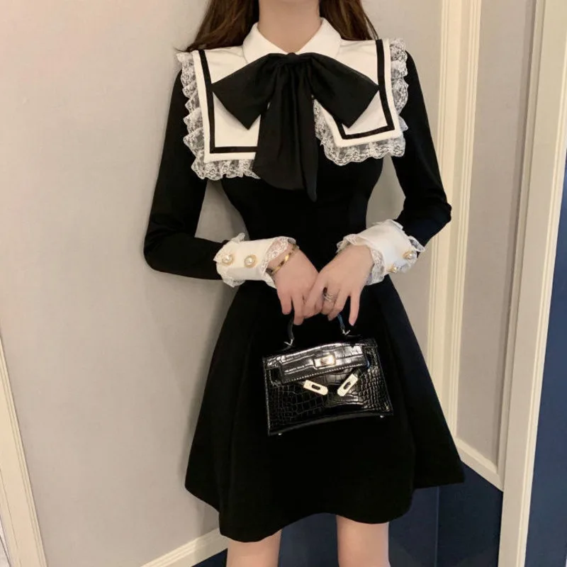 Black Bow Party Dress High Waist Dress Vintage Japanese Lolita Gothic Mini Dress Japan Style Kawaii Dresses For Women Vestido
Black Bow Party Dress High Waist Dress Vintage Japanese Lolita Gothic Mini Dress Japan Style Kawaii Dresses For Women Vestido