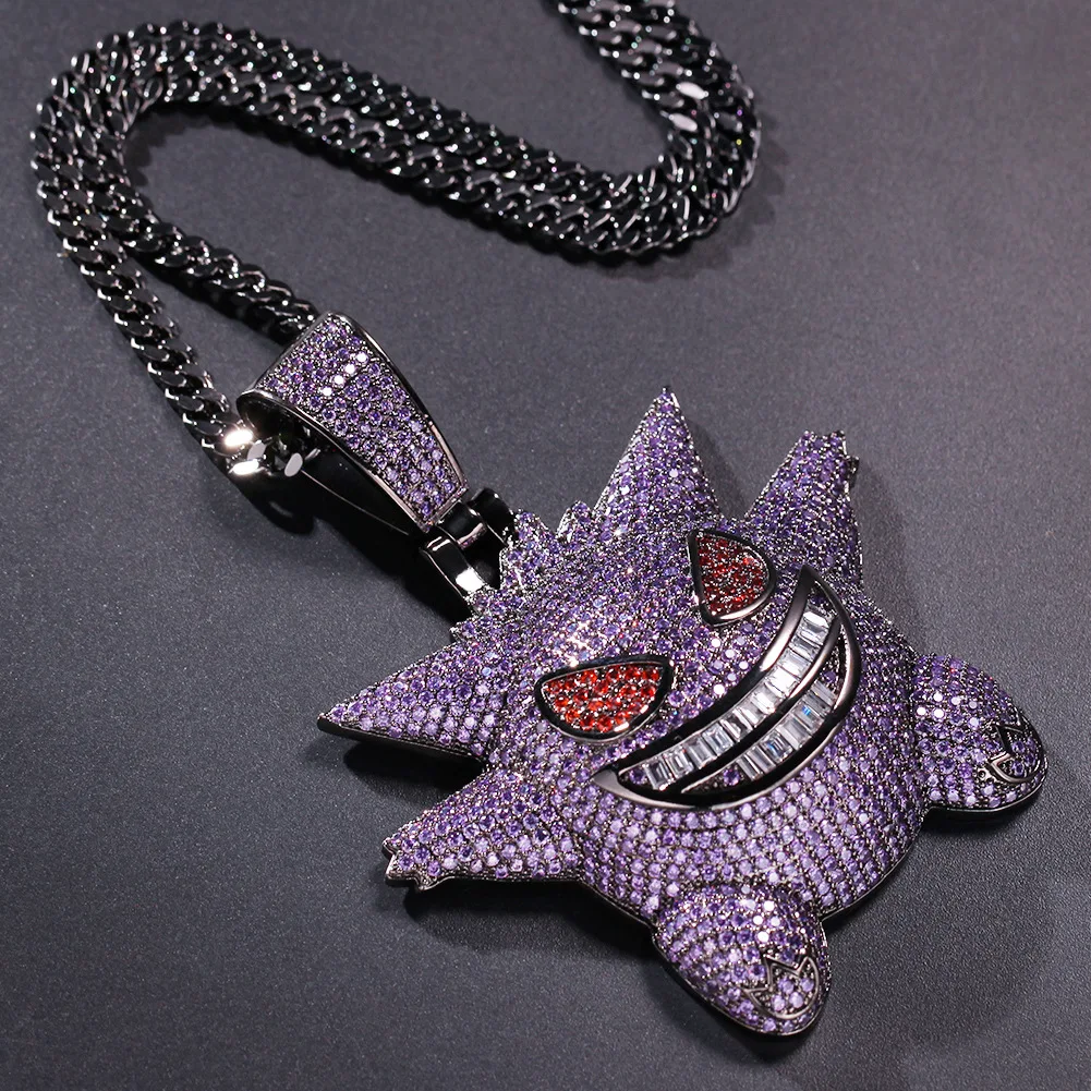 Мужское ожерелье в стиле хип хоп Gengar ретро подвеска с покемоном кубическим