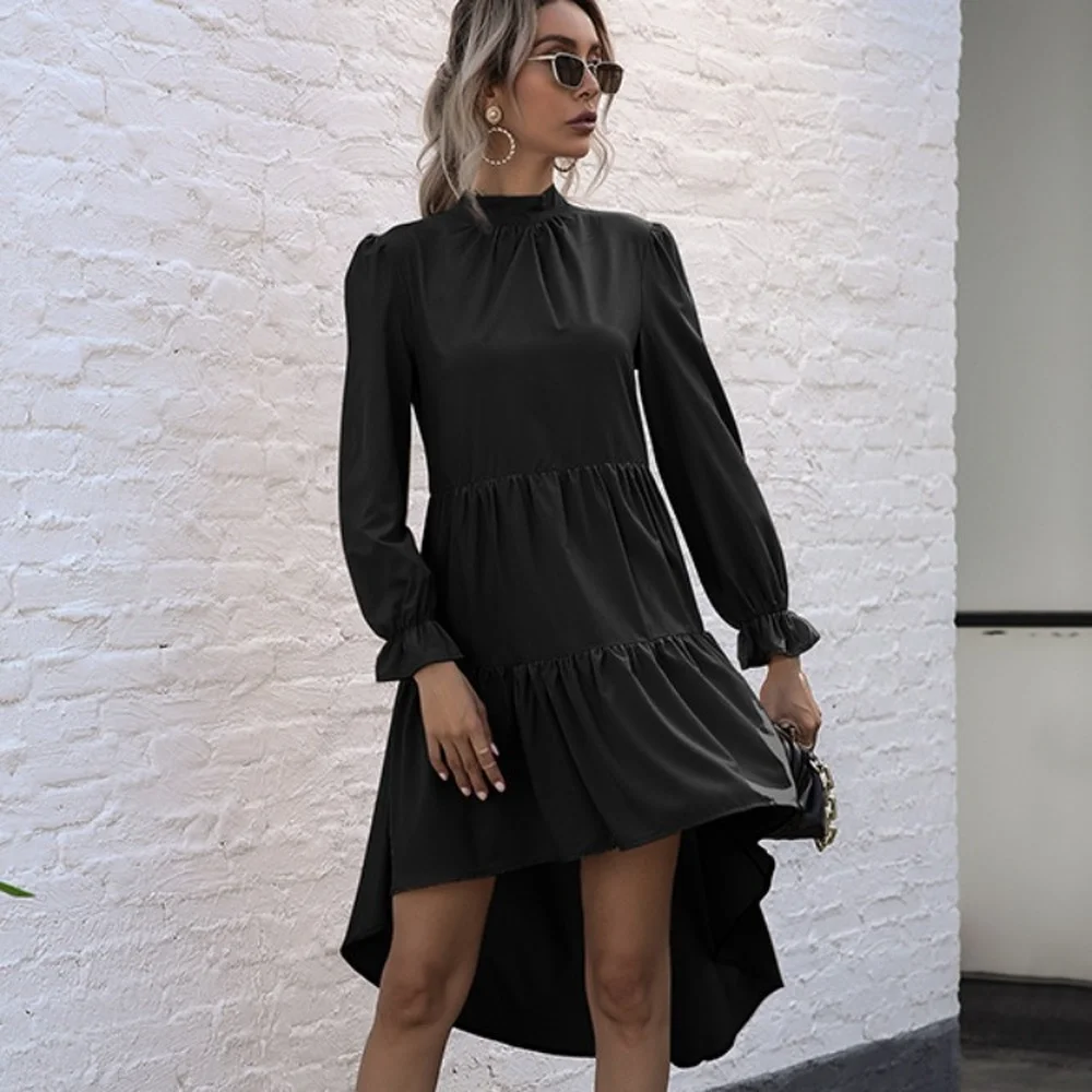 Fashion Women's Dress New Summer Casual High Neck Pullover Solid Color Slim Waist Dovetail Long Sleeve Dress Regular Donsignet
Fashion Women's Dress New Summer Casual High Neck Pullover Solid Color Slim Waist Dovetail Long Sleeve Dress Regular Donsignet