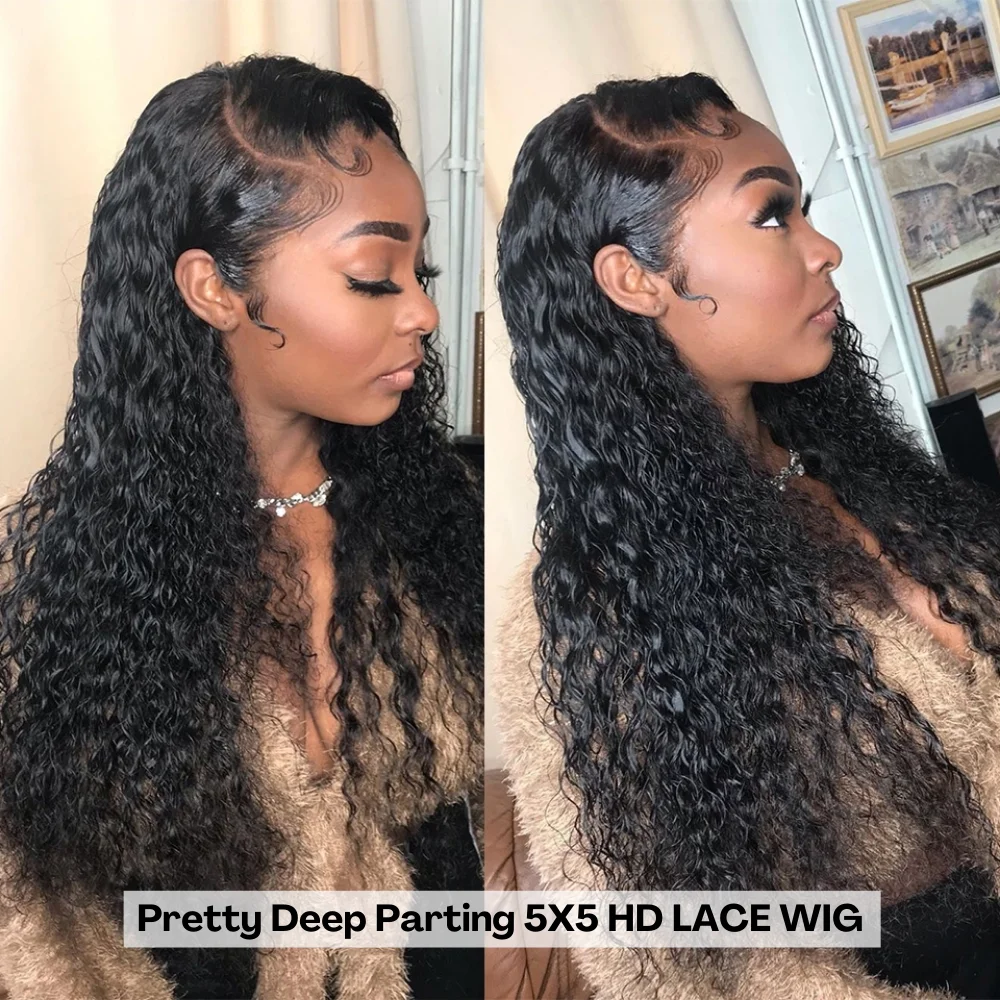 Crissel 5X5 HD Lace Closure Wig Long Kinky Curly Human Hair Wigs Brazilian For Black Women Full Frontal Water Wave Closure Wig
Crissel 5X5 HD Lace Closure Wig Long Kinky Curly Human Hair Wigs Brazilian For Black Women Full Frontal Water Wave Closure Wig