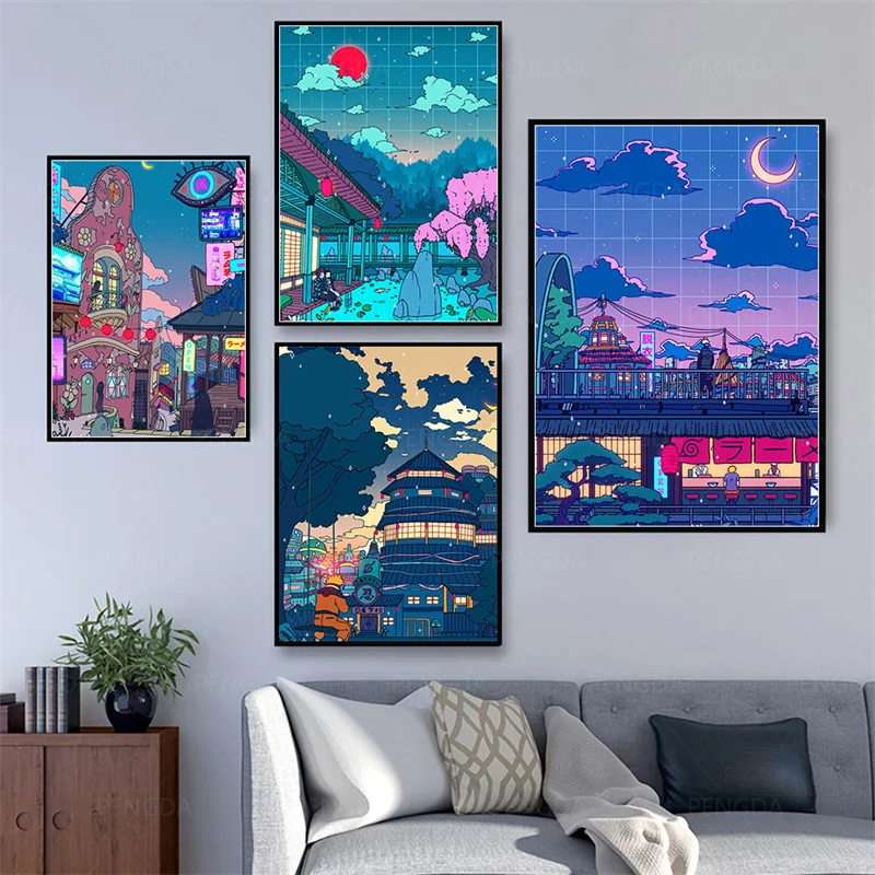 Cartoon Anime Street Landscape Canvas Painting Childhood Memories Fun Natural Scenery Posters Print Wall Living Room Decoration
Cartoon Anime Street Landscape Canvas Painting Childhood Memories Fun Natural Scenery Posters Print Wall Living Room Decoration