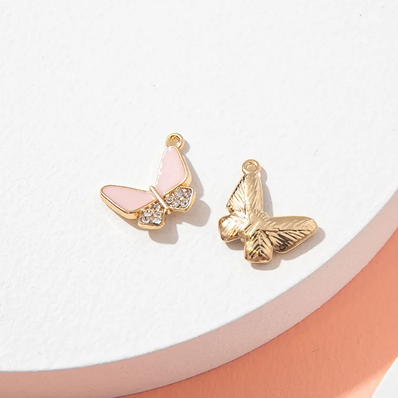10Pcs Enamel Crystal Butterfly Charms Pendant for Jewerly DIY Making Bracelet Women Earrings Necklace Accessories Findings Craft | Украшения