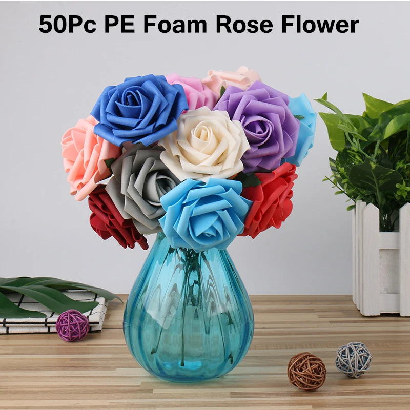 50Pc PE Foam Rose Flower Artificial Flower DIY Scrapbooking Wedding Flowers Decorative Scrapbooking Craft Fake Flowers DIY Suppl
50Pc PE Foam Rose Flower Artificial Flower DIY Scrapbooking Wedding Flowers Decorative Scrapbooking Craft Fake Flowers DIY Suppl