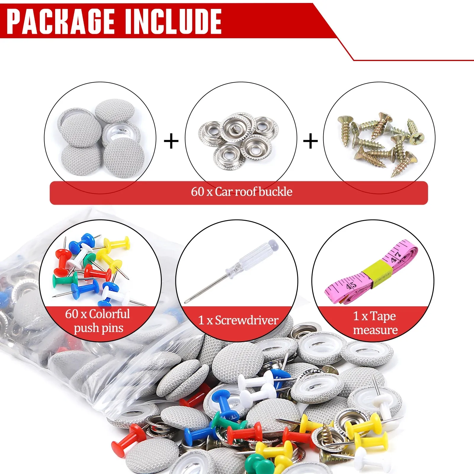60Pcs Car Roof Repair Rivets Sagging Headliner Fix Repair Pins Snap Rivet Interior Accessories Auto Fastener Clips
60Pcs Car Roof Repair Rivets Sagging Headliner Fix Repair Pins Snap Rivet Interior Accessories Auto Fastener Clips