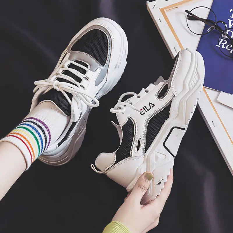 Maycaur Women Platform Height Increase Vulcanize Shoes Fashion Breathable Casual Running White Shoes for Women's Chunky Sneakers
Maycaur Women Platform Height Increase Vulcanize Shoes Fashion Breathable Casual Running White Shoes for Women's Chunky Sneakers