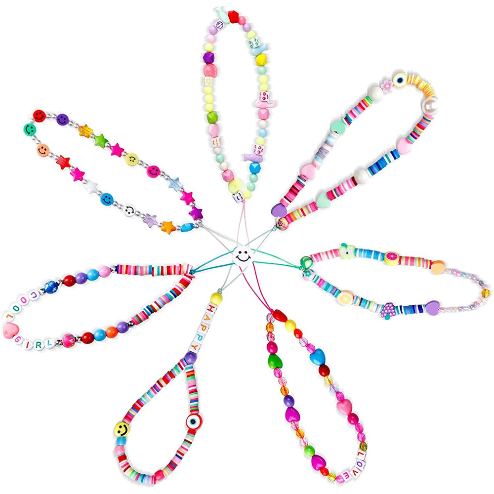 7pcs/Set Ins Trendy Colorful Smiling Beads Chain Mobile Phone Chain Anti-lost Handmade Acrylic Cord Lanyard for Women
7pcs/Set Ins Trendy Colorful Smiling Beads Chain Mobile Phone Chain Anti-lost Handmade Acrylic Cord Lanyard for Women