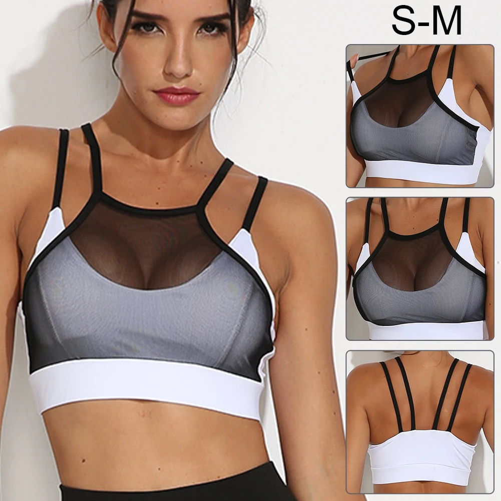 Women's Sports Bra Yoga Underwear Padded Workout Bra Gym Top Black Mesh Breathable Fitness Running Cycling Sports Top
Women's Sports Bra Yoga Underwear Padded Workout Bra Gym Top Black Mesh Breathable Fitness Running Cycling Sports Top