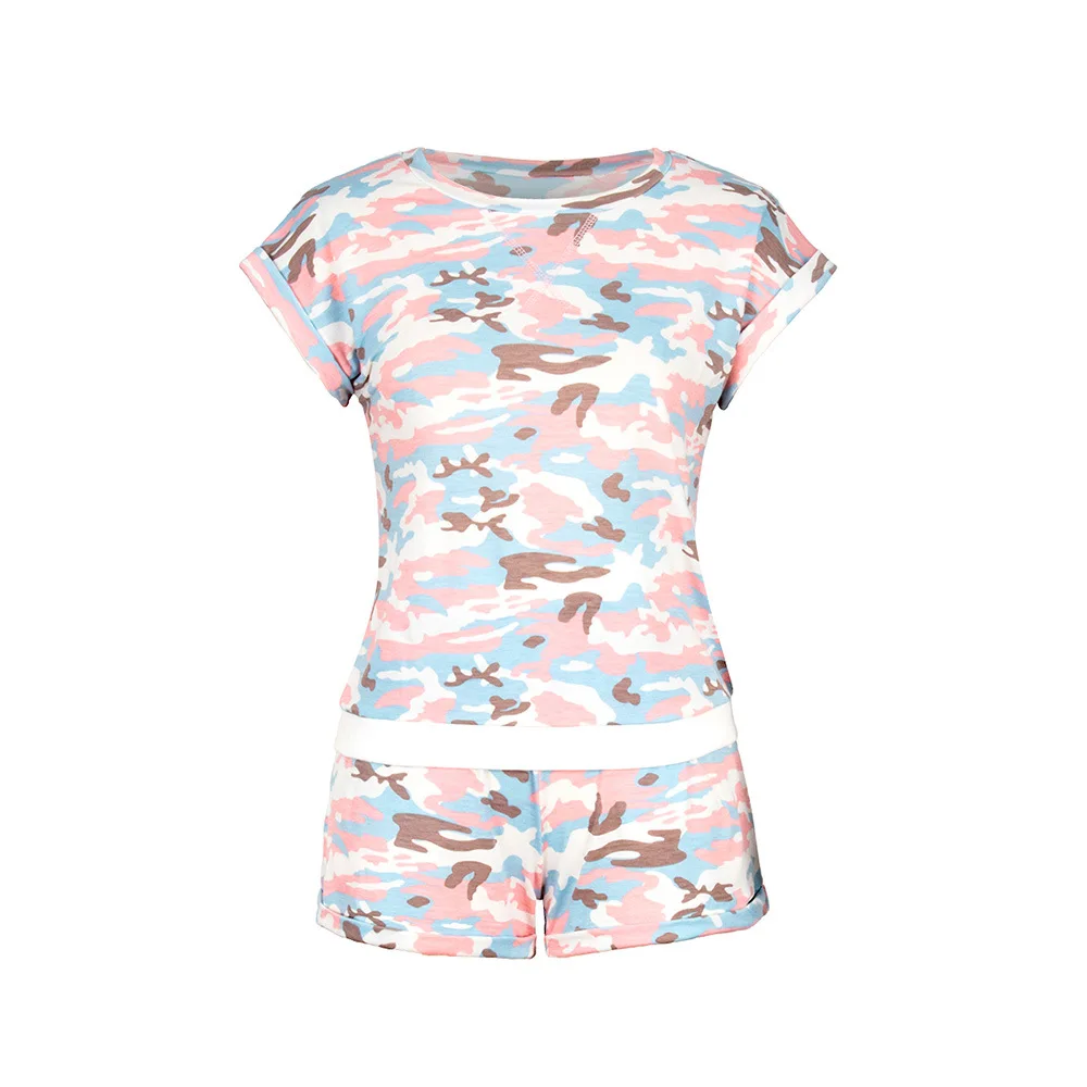 Camouflage Sportswear Suit Short-sleeve Tshirt and Shorts Two-piece Casual Sets Women Running Elastic Waistline Shorts Tracksuit
Camouflage Sportswear Suit Short-sleeve Tshirt and Shorts Two-piece Casual Sets Women Running Elastic Waistline Shorts Tracksuit