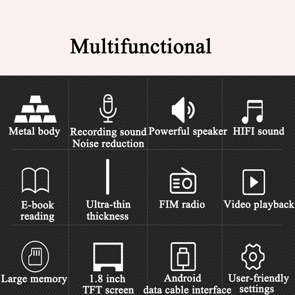 Mini HD Stereo MP3 Music Player Support FM Radio Video E-Book With Large Memory Walkman
Mini HD Stereo MP3 Music Player Support FM Radio Video E-Book With Large Memory Walkman