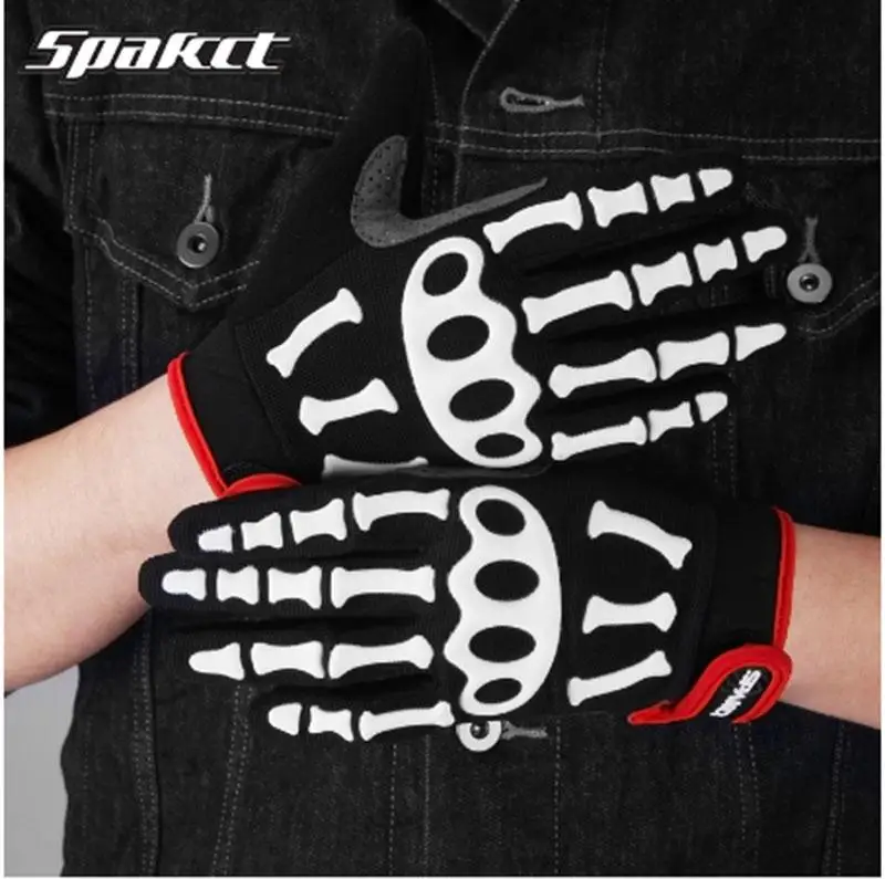 

SPAKCT Skull Bike Bicycle Gloves Long Finger Full Finger Riding Racing Cycling Gloves Silicone GEL Ciclismo Gloves Warm Winter