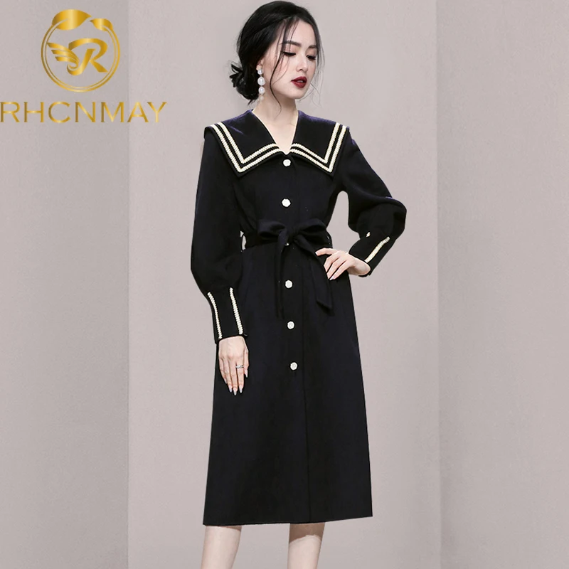 Woolen Coat Women Autumn Winter 2021 Fashion Vintage Single-breasted Navy Collar Adjust Waist High Waist Long Wool Trench Coat
Woolen Coat Women Autumn Winter 2021 Fashion Vintage Single-breasted Navy Collar Adjust Waist High Waist Long Wool Trench Coat