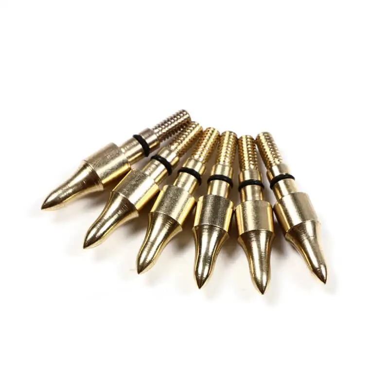 12pcs Gold Stay-Tight Carbon Steel Arrowhead 100grain Archery Bullet Points Screw in Broadheads with Ring Arrow Head Bow Tips
12pcs Gold Stay-Tight Carbon Steel Arrowhead 100grain Archery Bullet Points Screw in Broadheads with Ring Arrow Head Bow Tips