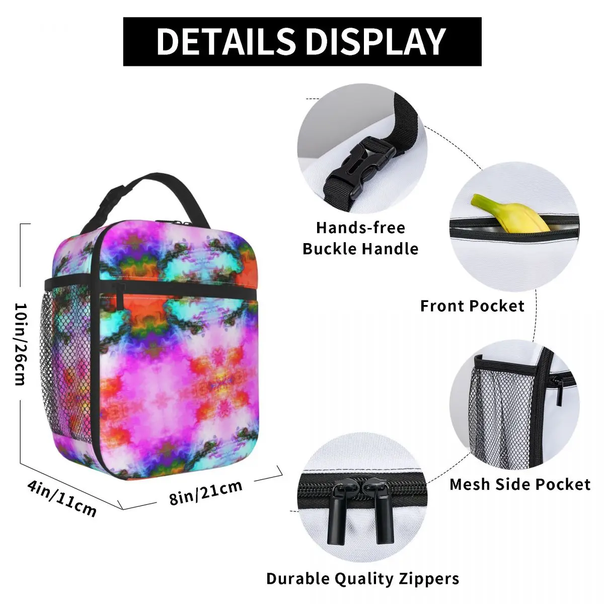 Bright Colorful Pink Aqua Red Lunch Bag for Women Men Large Insulated Lunch Box with Water Bottle Holder and Pockets
Bright Colorful Pink Aqua Red Lunch Bag for Women Men Large Insulated Lunch Box with Water Bottle Holder and Pockets