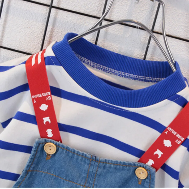 Summer Children Cotton Baby Boys Girls Clothes Stripe Fashion Toddler T Shirts Denim Bib Shorts 2Pcs/sets Infant Kids Tracksuits
Summer Children Cotton Baby Boys Girls Clothes Stripe Fashion Toddler T Shirts Denim Bib Shorts 2Pcs/sets Infant Kids Tracksuits