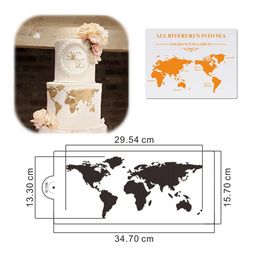 World Map Design Cake Stencil Plastic Cake Border Stencils DIY Drawing Lace Template Cake Mold Cake Decorating Tool Bakeware
World Map Design Cake Stencil Plastic Cake Border Stencils DIY Drawing Lace Template Cake Mold Cake Decorating Tool Bakeware